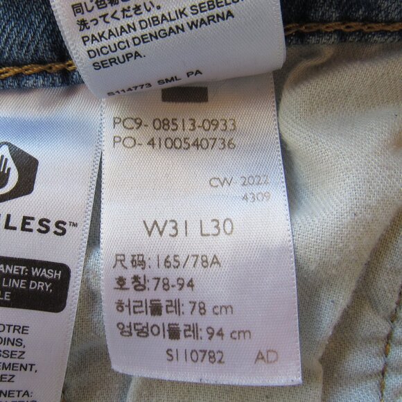 Levi's 513 Mens Classic Slim Straight Stretch Denim Blue Jeans Size W31 X L30 - Picture 6 of 10